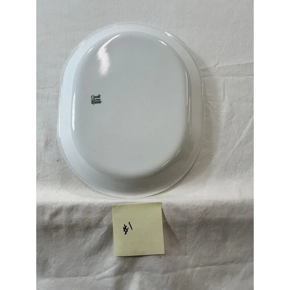 Corelle Spring Blossom Green Crazy Daisy Serving Platter Set of 2 Vintage 1970s